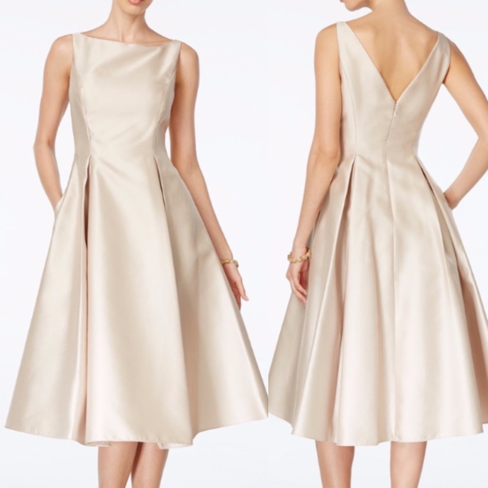 Adrianna Papell fit and flare midi bateau neck dress - Picture 2 of 3
